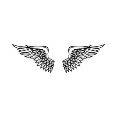 Heraldic wings for tattoo or mascot design