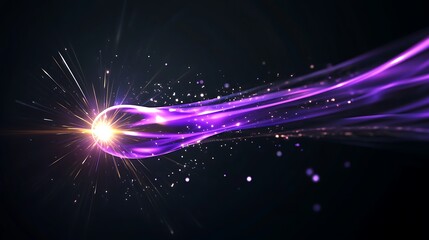Obraz premium Purple Energy Stream: A Digital Art Depiction of Cosmic Movement AI Generated