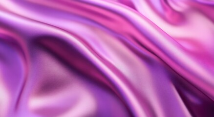 Obraz premium Draped Satin in shades of purple and pink : The luxurious texture and sheen of the fabric in a spectrum of pink and purple hues. This image could be used for various design projects.