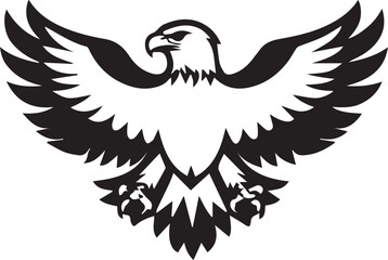 Fototapeta premium A black and white logo type eagle silhouette design - eagle icon design
