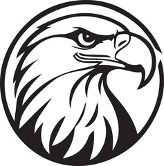 A black and white logo type eagle head silhouette design - eagle head icon design