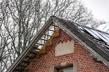 old, abandoned stone building and various house details