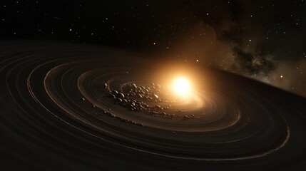 Obraz premium A deep-space energy surge reshapes entire planetary systems, forming new celestial pathways