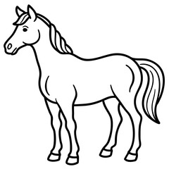 Modern Horse Line Sketch