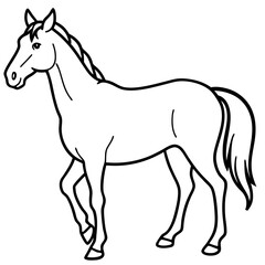 Modern Horse Line Sketch