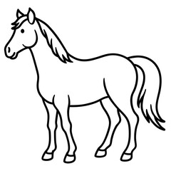 Modern Horse Line Sketch