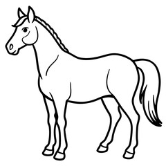 Modern Horse Line Sketch