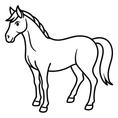 Modern Horse Line Sketch