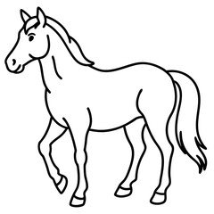 Modern Horse Line Sketch