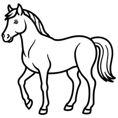 Modern Horse Line Sketch
