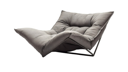 Modern gray lounge chair with minimalist design perfect for contemporary living spaces