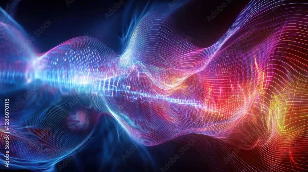 Wall mural a quantum nebula pulses with hidden interstellar frequencies, creating hypnotic patterns