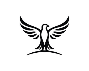 Silhouette Eagle bird logo design icon symbol vector illustration.