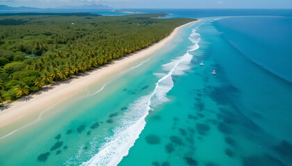 Obraz premium Serene Tropical Paradise from Above