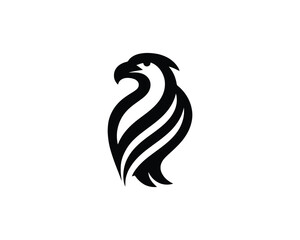 Obraz premium Silhouette Eagle bird logo design icon symbol vector illustration.