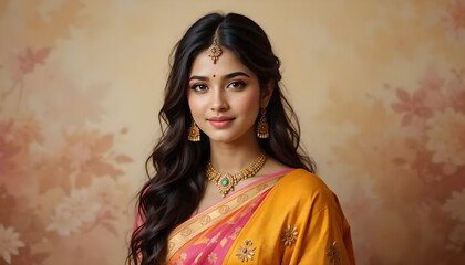 Elegant Indian Woman in Traditional Sari