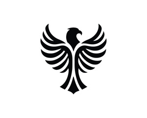 Silhouette Eagle bird logo design icon symbol vector illustration.