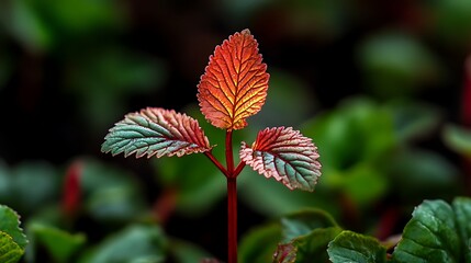 Autumn's Embrace: Vibrant New Leaves in a Lush Garden AI Generated