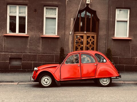 old red car