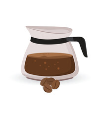 Coffee glass kettle icon illustration