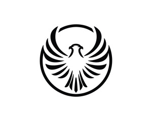 Silhouette Eagle bird logo design icon symbol vector illustration.