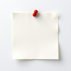 Note paper with a push pin, Reminder Note on white Background