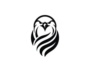 Silhouette Eagle bird logo design icon symbol vector illustration.