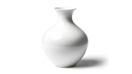 A simple white vase, isolated on a white background