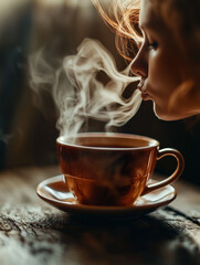 cup of coffee with smoke