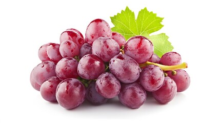 Fototapeta premium A fresh bunch of grapes, clean white background, transparent isolate