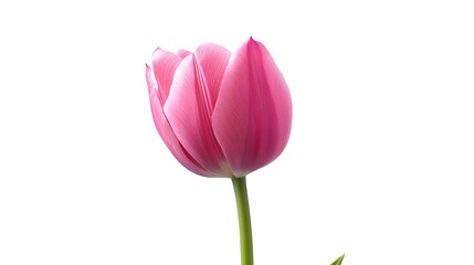 Naklejka premium A single pink tulip, clean white background, transparent isolate