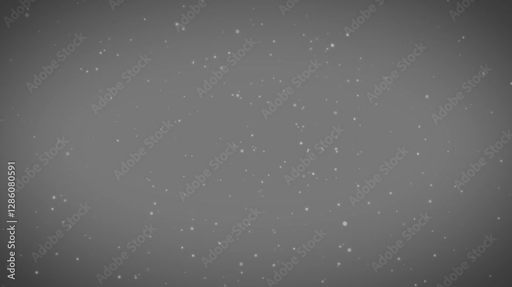 Poster Monochrome sparkling particle dust floating dots simple elegant background animation
