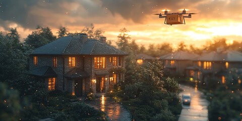 Cutting-Edge Drone Logistics: Contactless Package Delivery to Suburban Homes