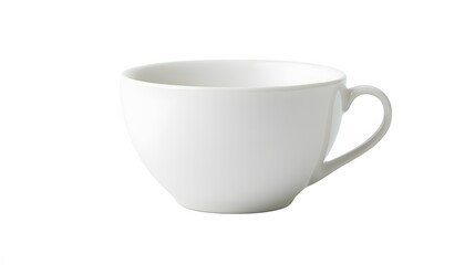 A white ceramic teacup, clean white background, transparent isolate