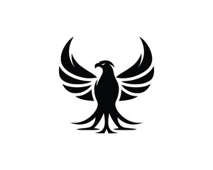 Silhouette Eagle bird logo design icon symbol vector illustration.