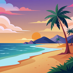 Obraz premium sunset on the beach