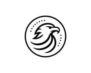 circle eagle bird logo design icon symbol vector illustration.