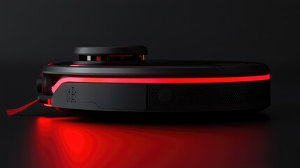 Side view of a robotic vacuum using infrared sensors to detect walls