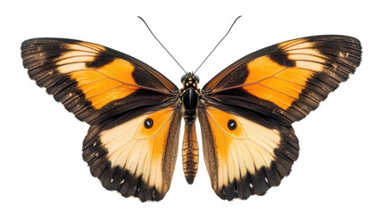 Fototapeta premium Stunning butterfly with vibrant orange and black wings displaying its breathtaking patterns in detail