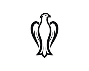 Silhouette Eagle bird logo design icon symbol vector illustration.