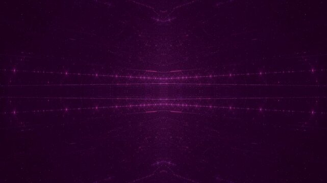 leuchtende Lichtpunkte bewegen sich langsam Richtung Zentrum, digitaler Datentransfer, Algorithmus, Internet, Energie, Datenfluss, Geschwindigkeit, Wandel, Austausch, magenta, pink