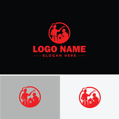 Senior Care icon Elderly care Geriatric care Senior assistance flat logo sign symbol editable vector