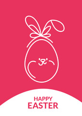 An Easter bunny on a pink background for  Easter celebrations.