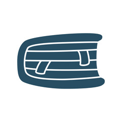 Doodle book with bookmark icon hand drawn in a modern minimalistic style. Knowledge and education symbol isolated on white background. Vector illustration