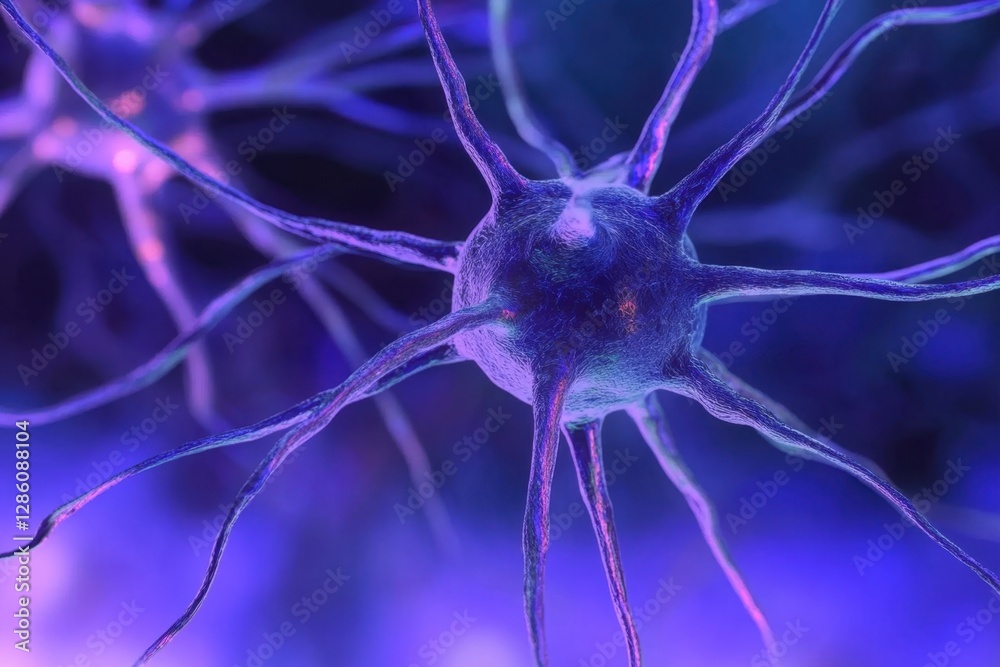 Poster intricate neurons intertwining against a vivid, glowing backdrop in a captivating display of neural 