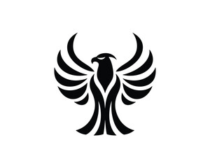 Silhouette Eagle bird logo design icon symbol vector illustration.