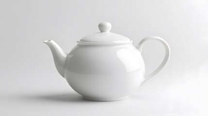 A white porcelain teapot, clean white background, transparent isolate