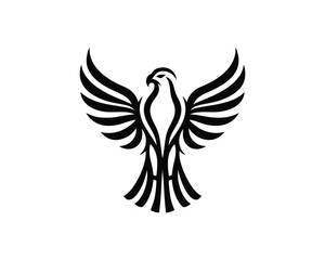 Silhouette Eagle bird logo design icon symbol vector illustration.