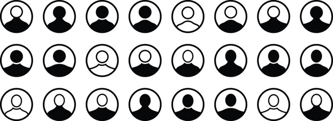 Profile icon. Persons symbol infographics. User icon and people line icon in flat style. Profile and people silhouette collection. People icon 