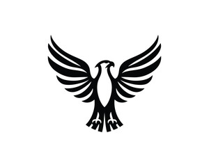Silhouette Eagle logo design icon symbol vector illustration.